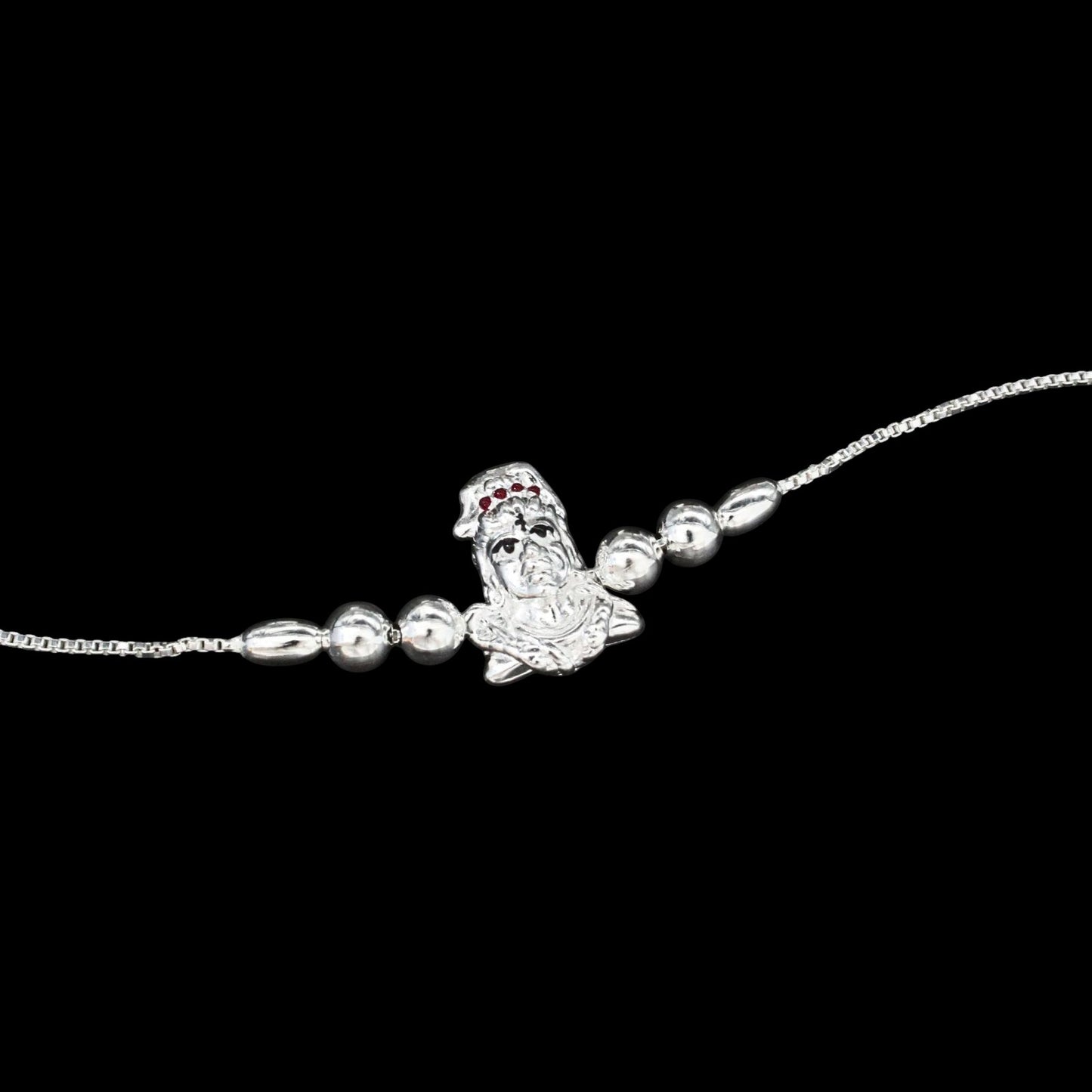 925 Real Silver Bracelet Shiva Rakhi 7.5"