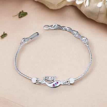 Real Silver Bracelet amazing CZ श्याम Rakhi 6"
