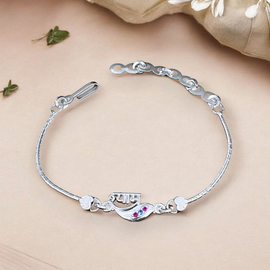 Real Silver Bracelet amazing CZ श्याम Rakhi 6"