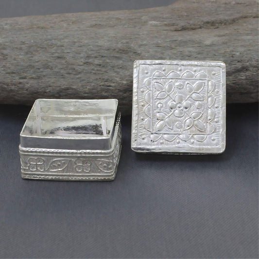 Real Silver Square Dibbi for Honey & Lal Kitab Remedies