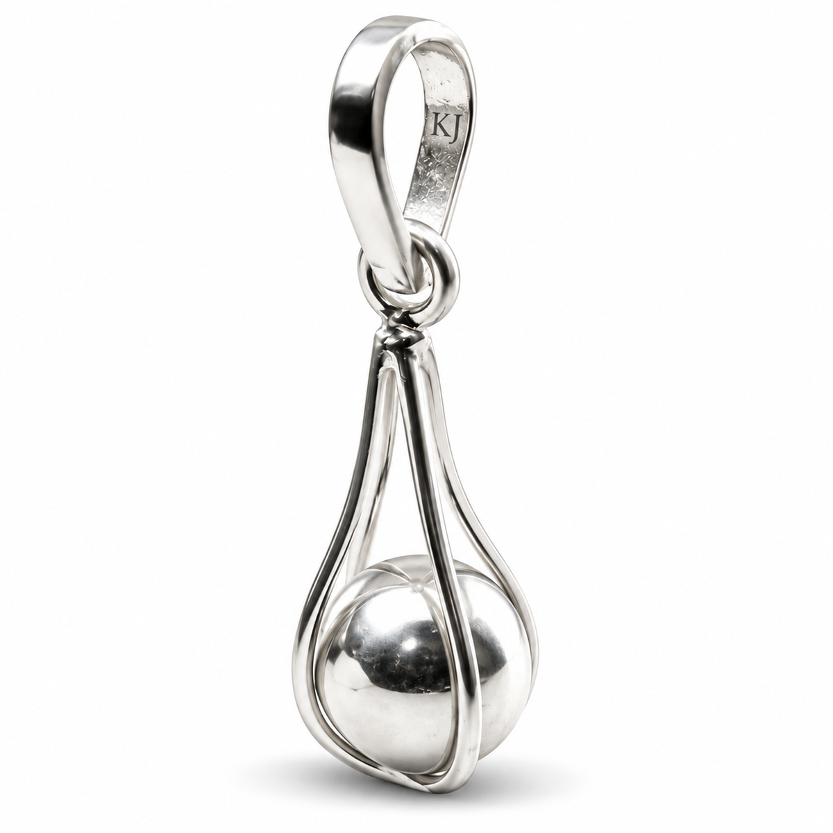 Pinjara chandi ki goli pure silver ball in cage Pendant