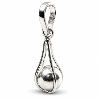 Pinjara chandi ki goli pure silver ball in cage Pendant