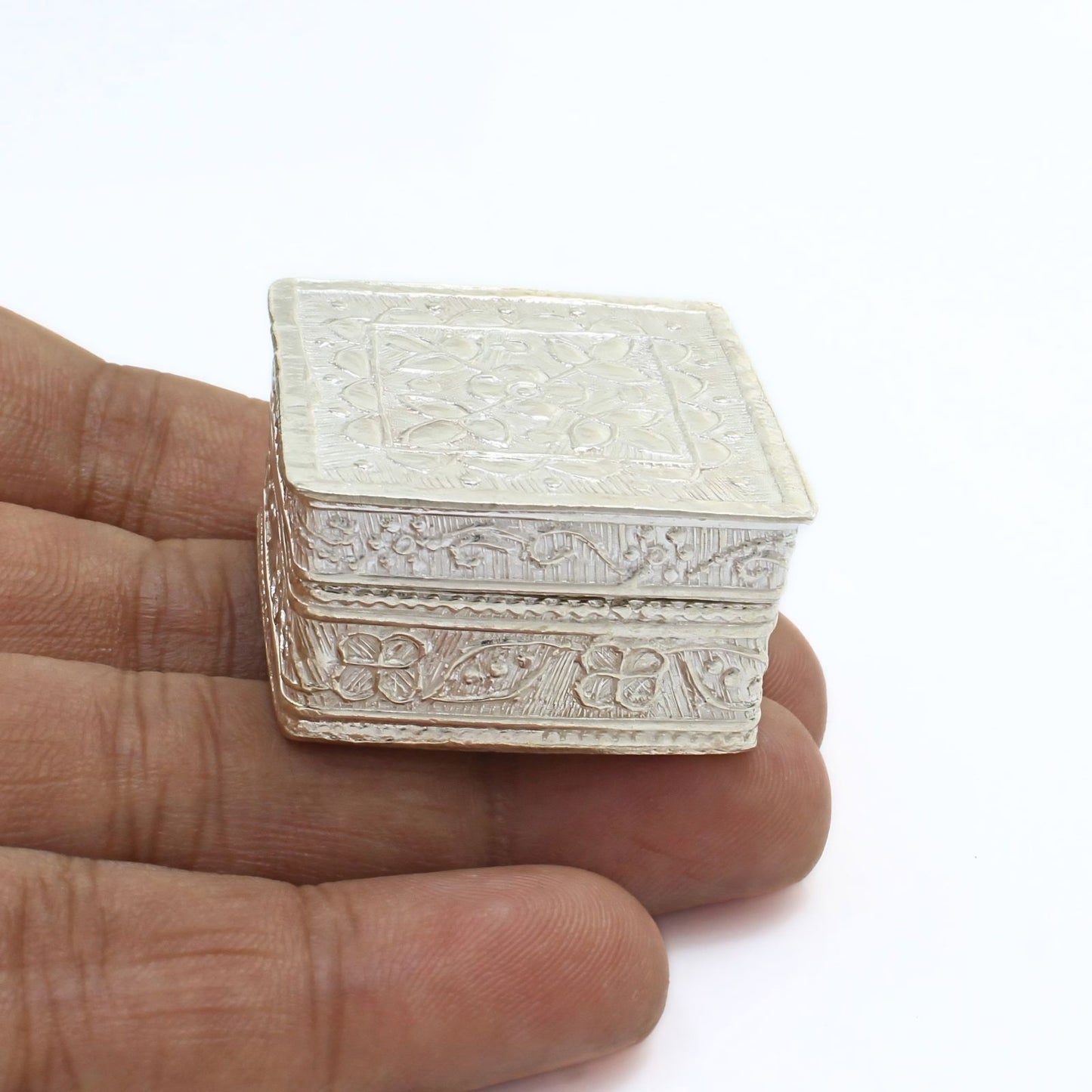 Real Silver Square Dibbi for Honey & Lal Kitab Remedies
