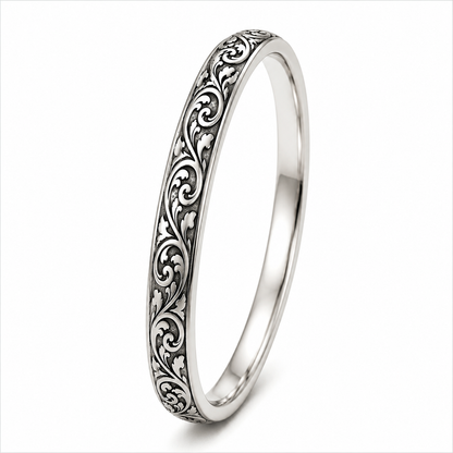 Designer Jointless Pure Silver Plain Bangle - Chandi ka bejod kada