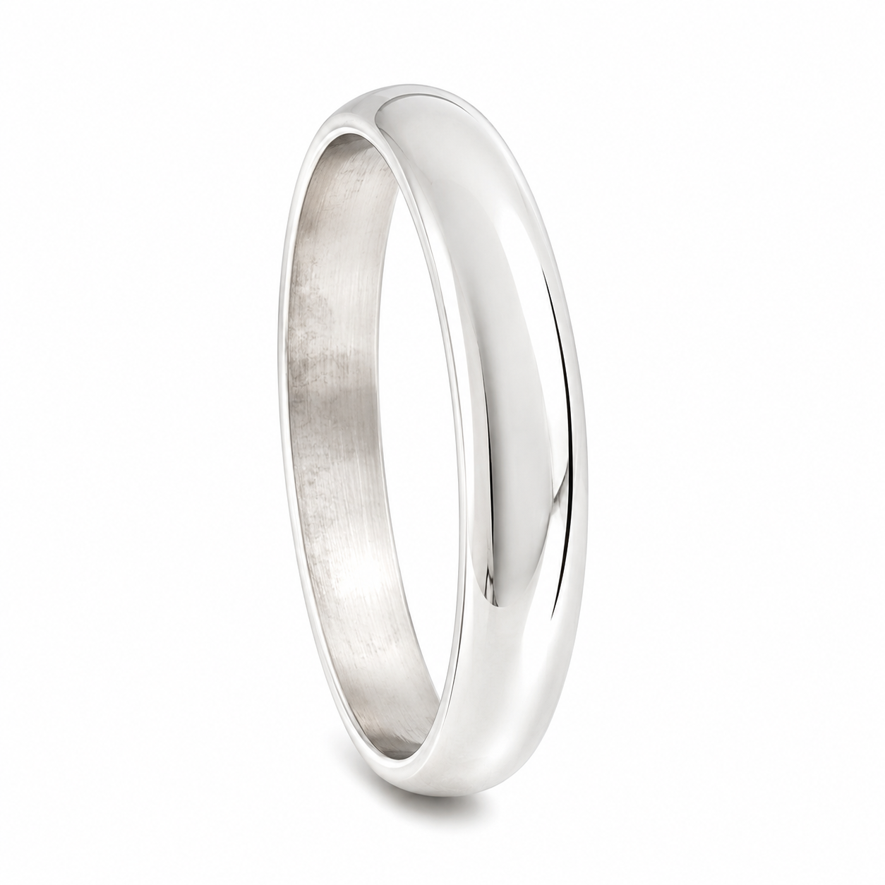 Half Round Heavy Silver men's Kada without Joint - Chandi ka bejod kada