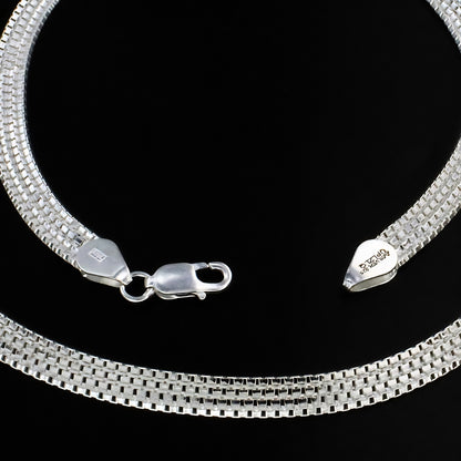 Elegant 925 Sterling Silver Mesh Anklet – 10.3 Inch Flat Chain Payal for Women