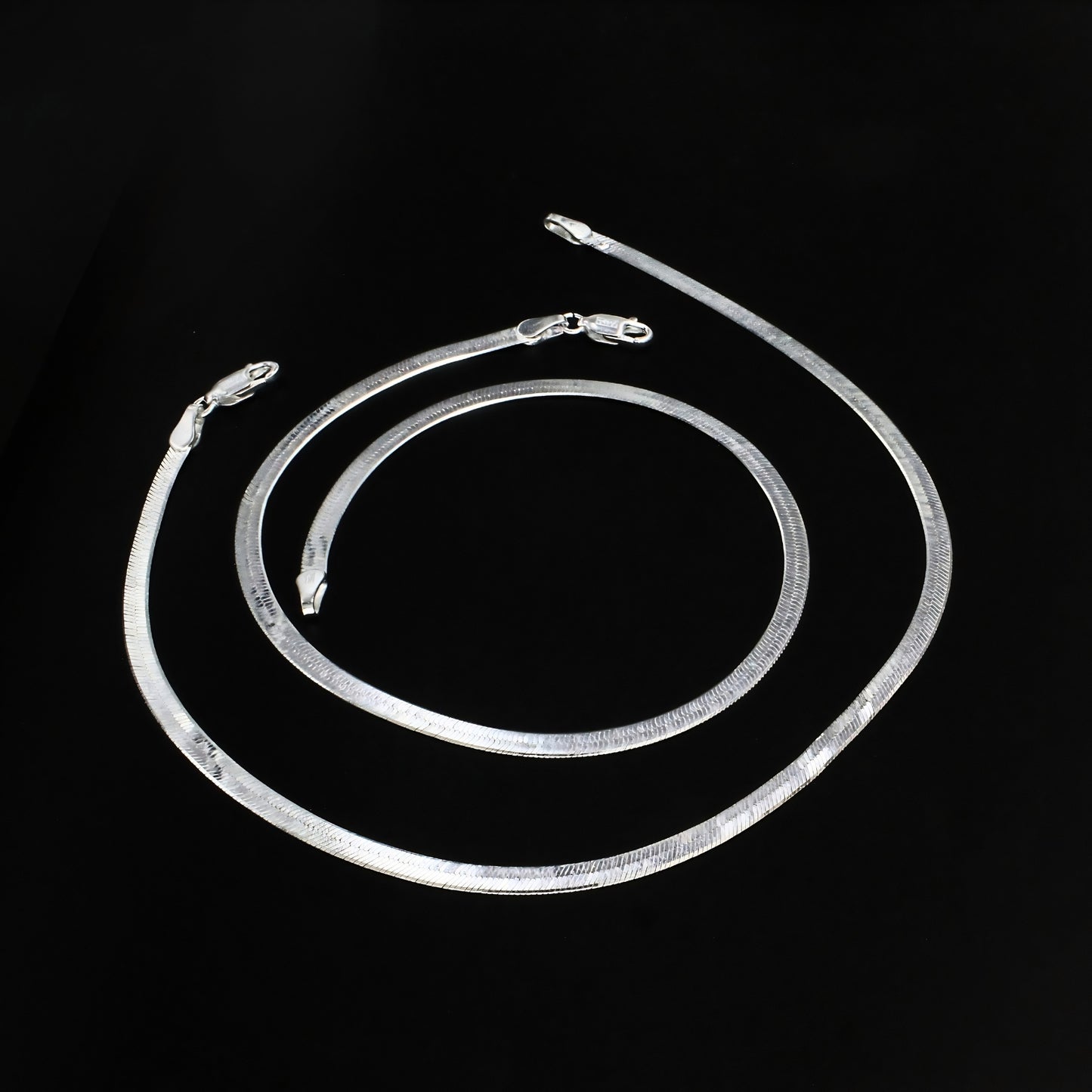 10 Inch 925 Sterling Silver Herringbone Anklet – Stylish Beach Wear for Women