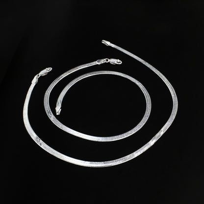 10 Inch 925 Sterling Silver Herringbone Anklet – Stylish Beach Wear for Women