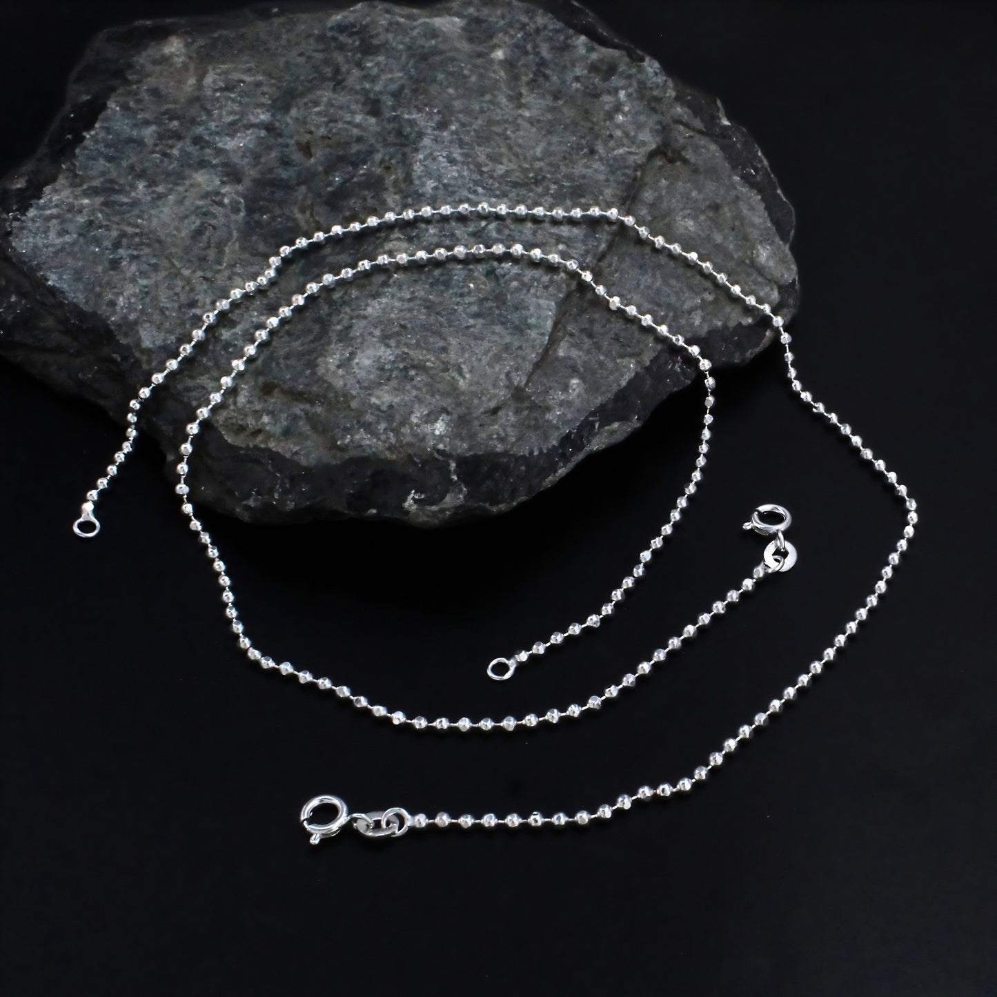 10.3 Inch Real 925 Silver Ball Link Anklet Payal for Women – Simple & Elegant