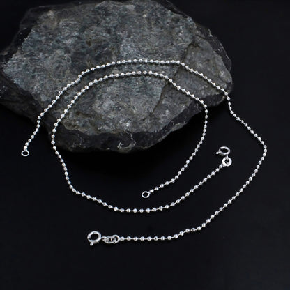 10.3 Inch Real 925 Silver Ball Link Anklet Payal for Women – Simple & Elegant