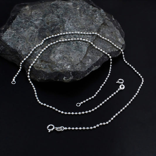10.3 Inch Real 925 Silver Ball Link Anklet Payal for Women – Simple & Elegant