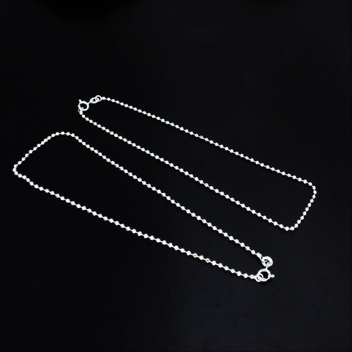 10.3 Inch Real 925 Silver Ball Link Anklet Payal for Women – Simple & Elegant