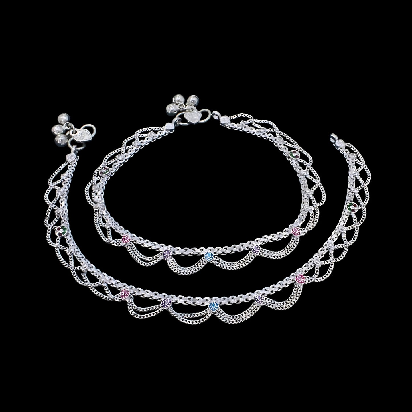 Real Silver Jhalar Design Wedding Anklet – Ethnic Payal for Women