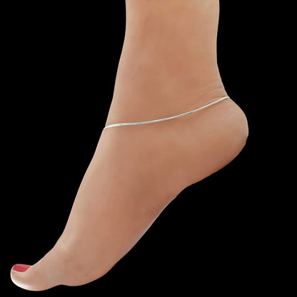 Real Silver Snake Chain Payal Anklet - Elegant Foot Jewelry