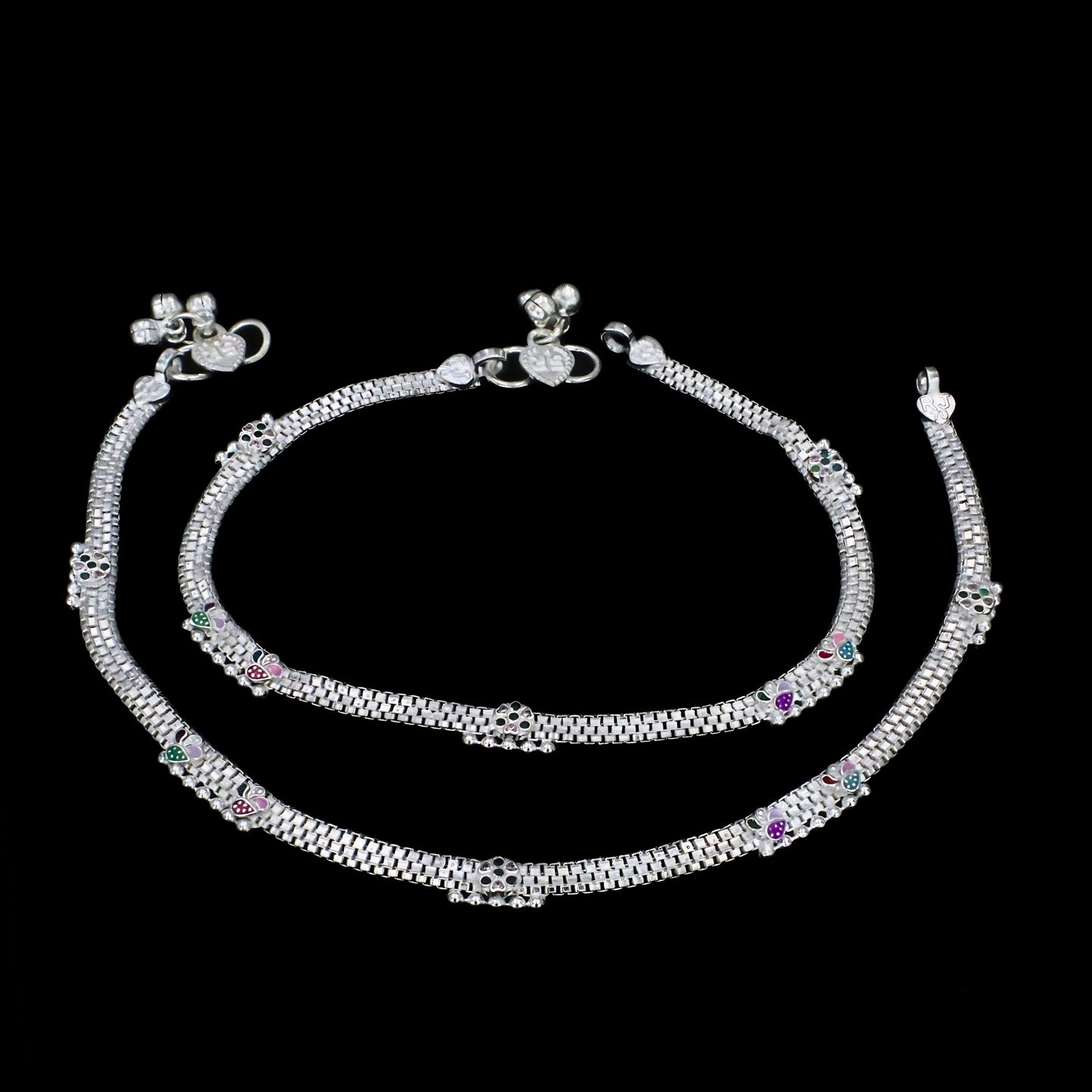 Real Silver Floral Work women Anklet - Chandi ki Payal