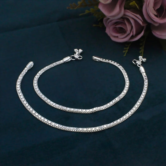 Real Silver Chandi Ki Jhanjhar Anklet for women 10.3 in