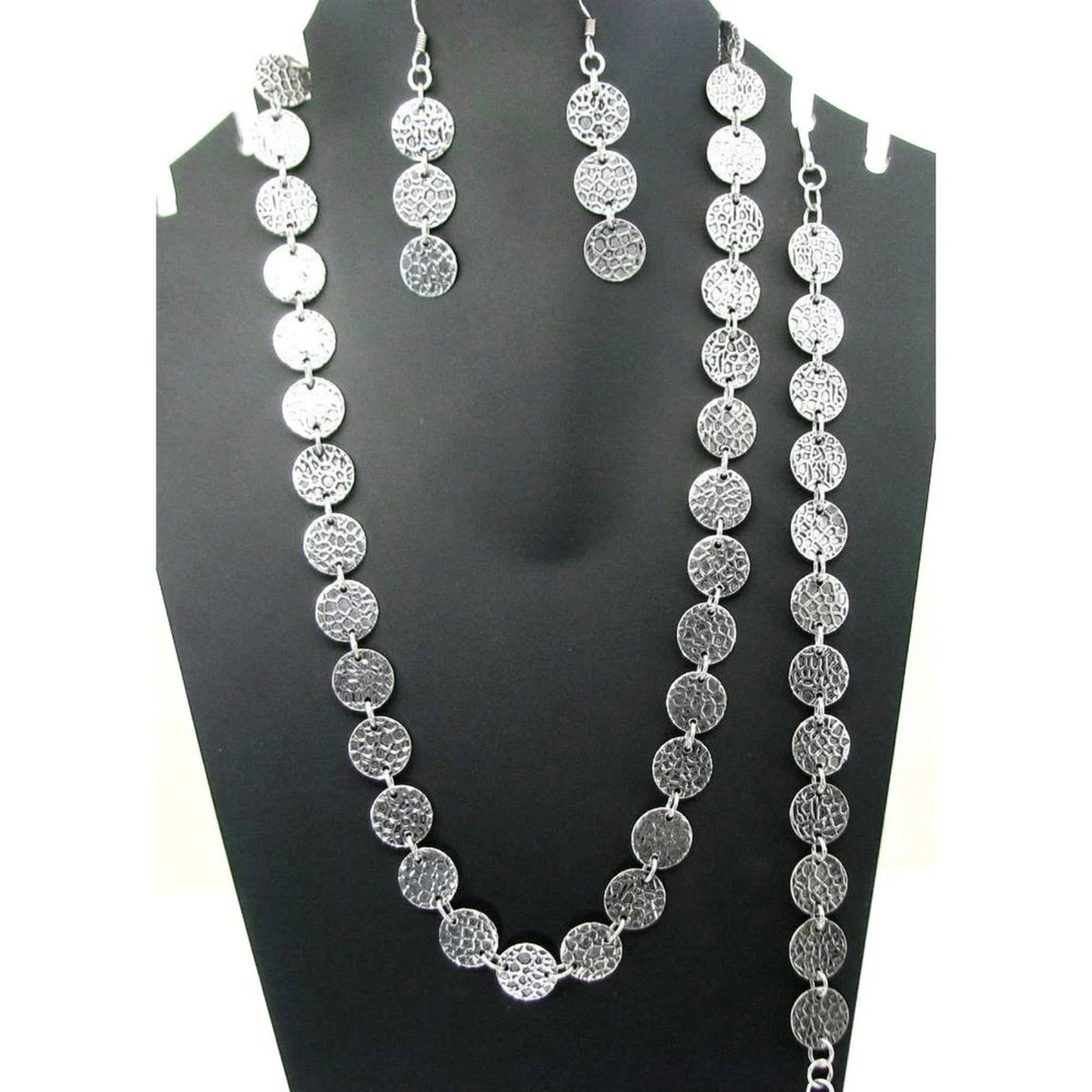 Solid Real Sterling SILVER Earrings Necklace Bracelet Set