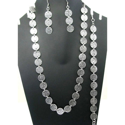 Solid Real Sterling SILVER Earrings Necklace Bracelet Set