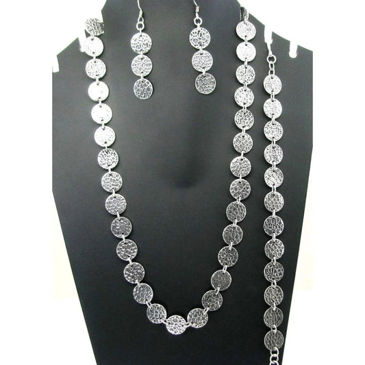 Solid Real Sterling SILVER Earrings Necklace Bracelet Set