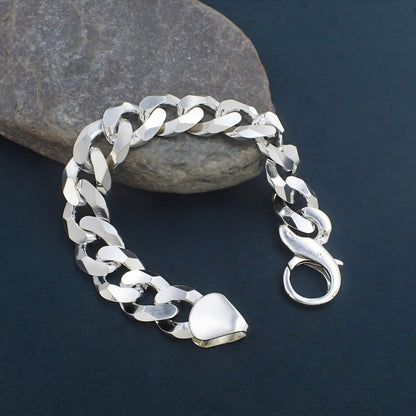 Men's Bold Cuban Chain Bracelet – Premium  925  Sterling Silver