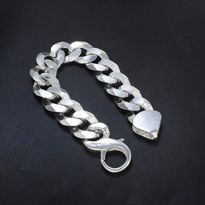 Men's Bold Cuban Chain Bracelet – Premium  925  Sterling Silver