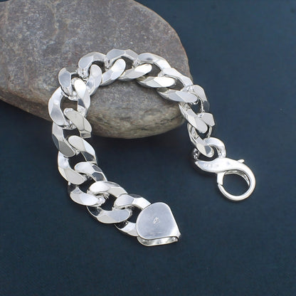 925 Sterling Silver Heavy Cuban Link Men's Bracelet