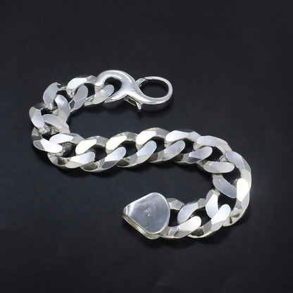 925 Sterling Silver Heavy Cuban Link Men's Bracelet