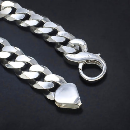 925 Sterling Silver Heavy Cuban Link Men's Bracelet
