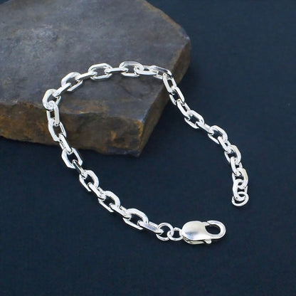 Men's Everyday Sterling Silver Cable Bracelet – 925 Silver