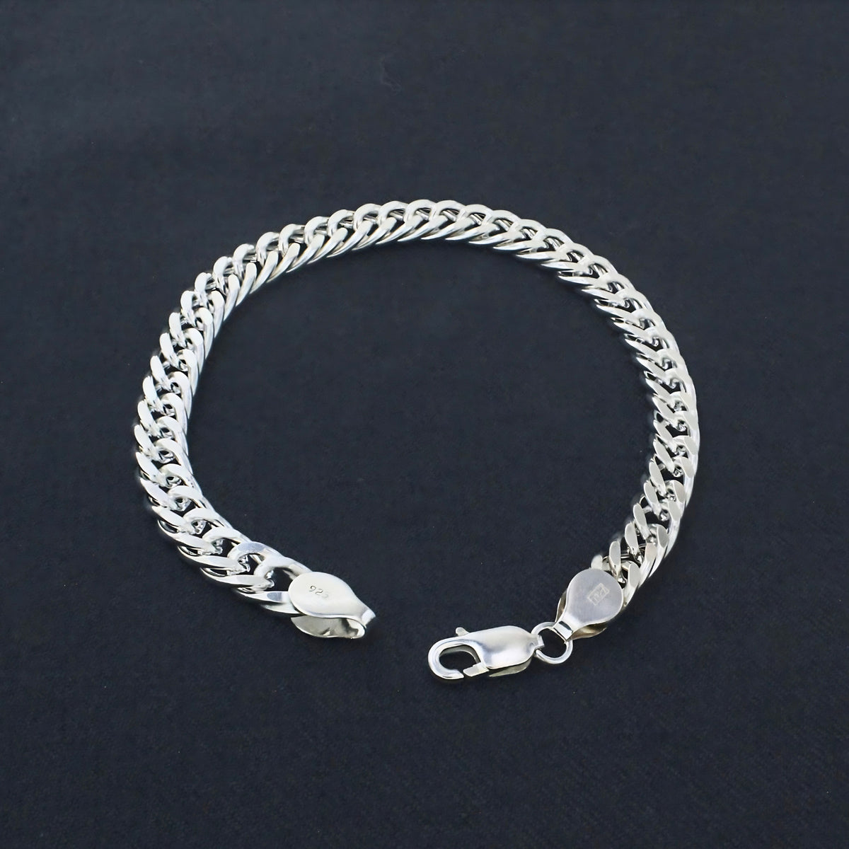 925 Sterling Silver Curb Link Bracelet for Men & Boys
