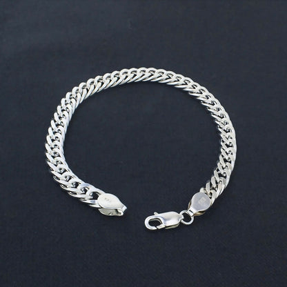 925 Sterling Silver Curb Link Bracelet for Men & Boys