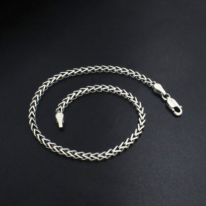 925 Silver Franco Chain Design Oxidized Bracelet