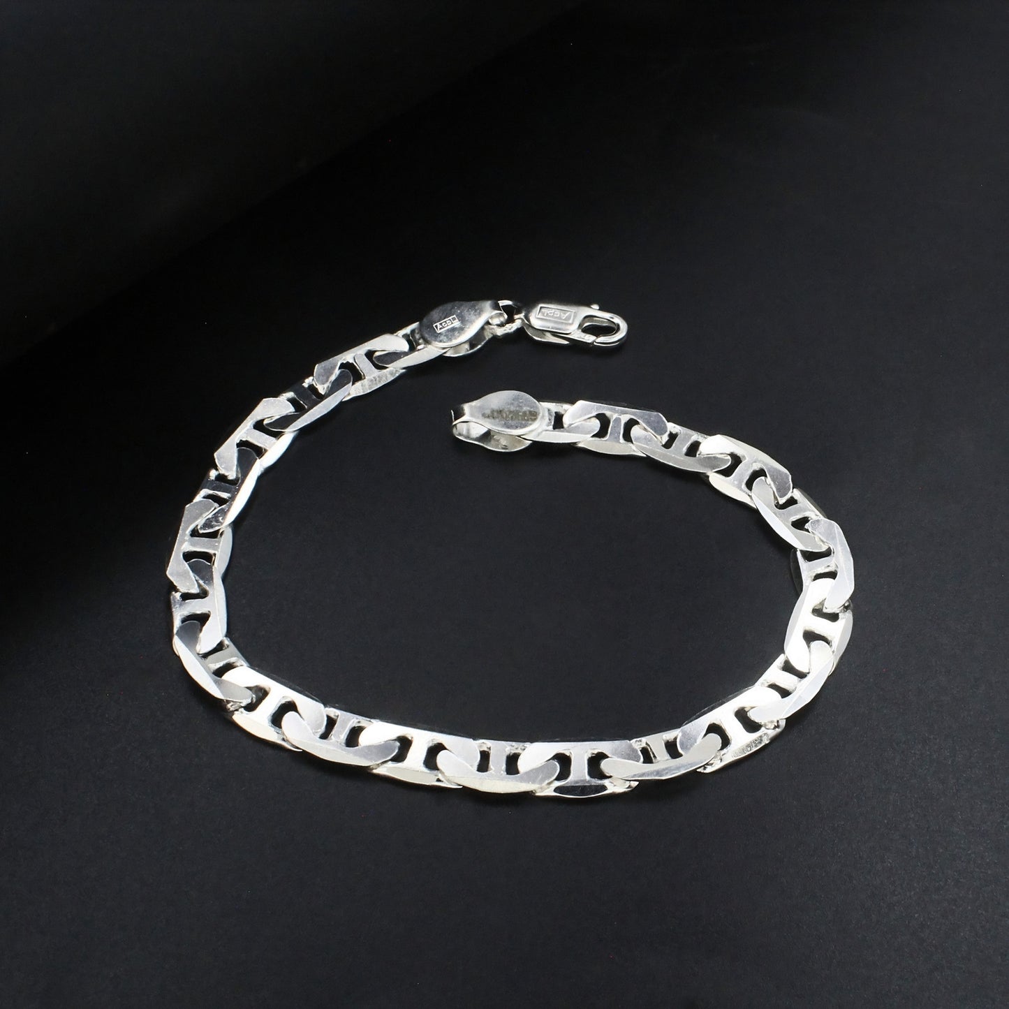 925 Sterling Silver Bold Mariner Link Chain Bracelet
