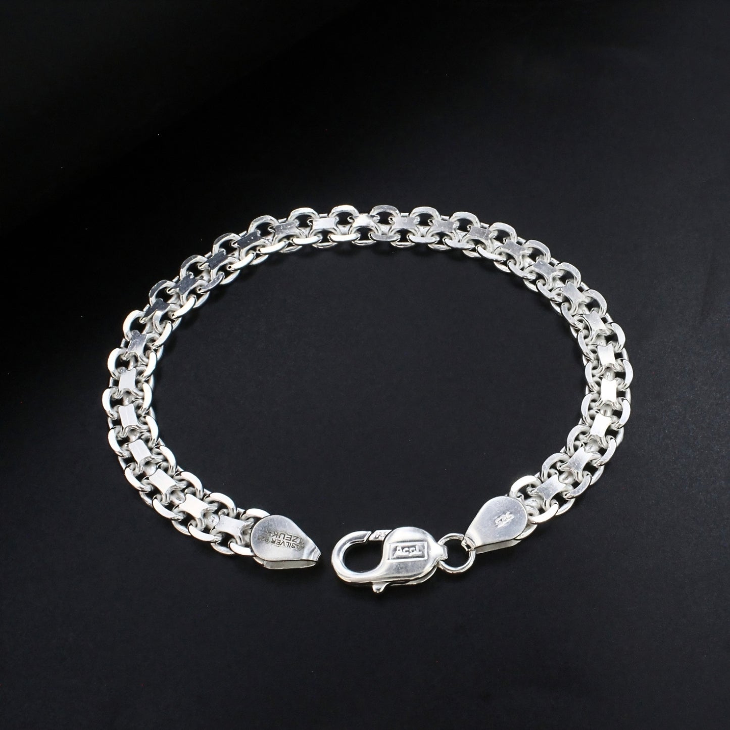 Bold Bismarck Link Chain Bracelet for Men – 925 Silver