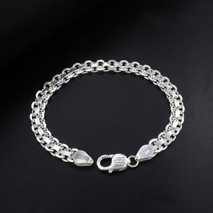 Bold Bismarck Link Chain Bracelet for Men – 925 Silver