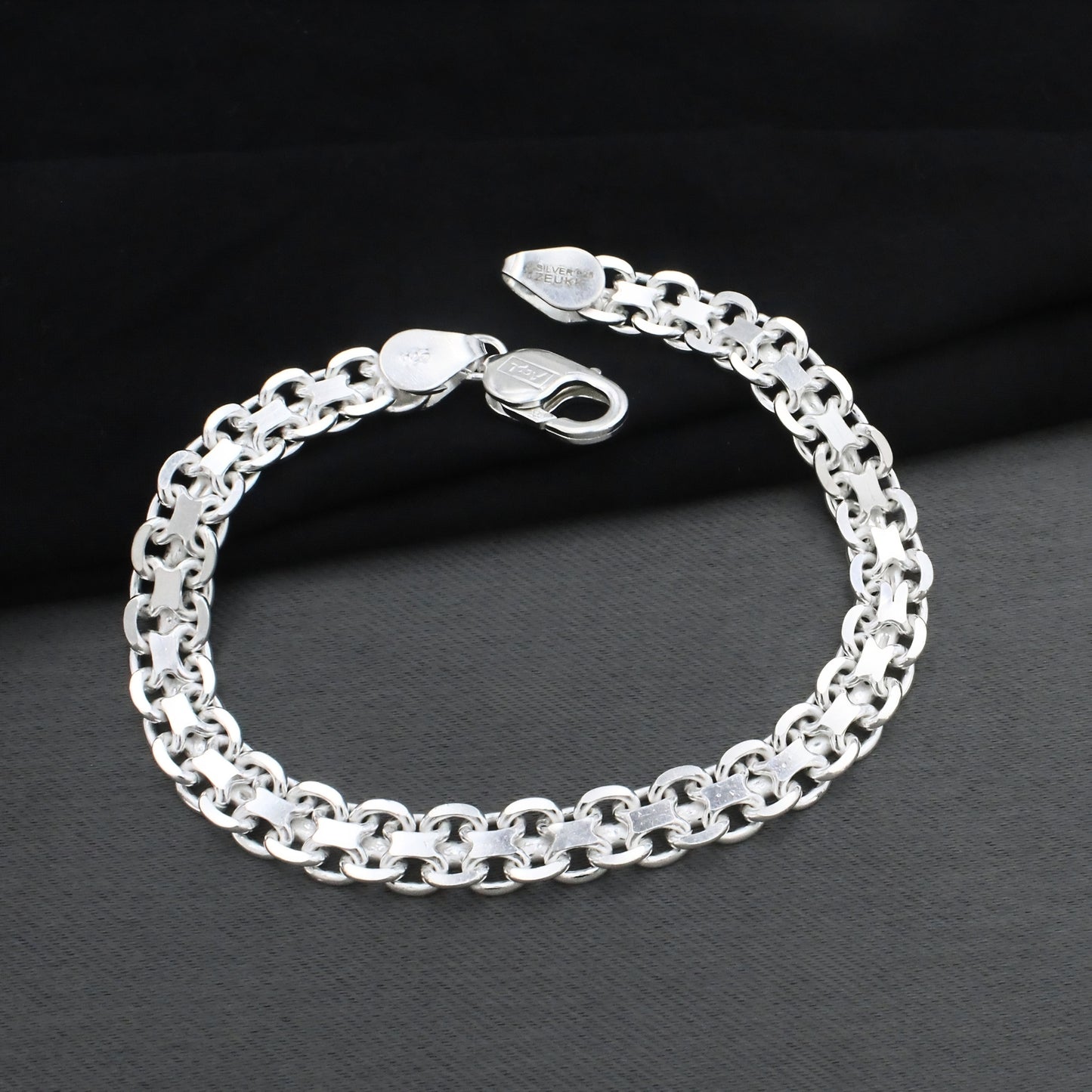 Bold Bismarck Link Chain Bracelet for Men – 925 Silver