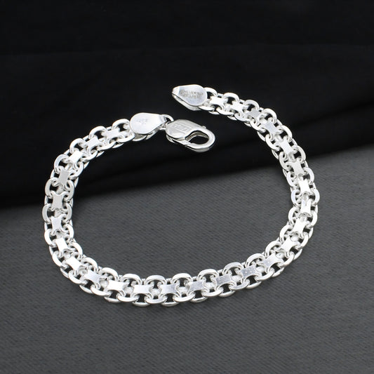 Bold Bismarck Link Chain Bracelet for Men – 925 Silver