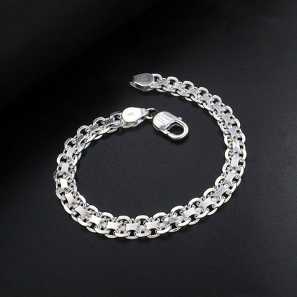 Bold Bismarck Link Chain Bracelet for Men – 925 Silver