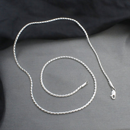 Real 925 Sterling Silver Sleek Rope Design Neck Chain 20"