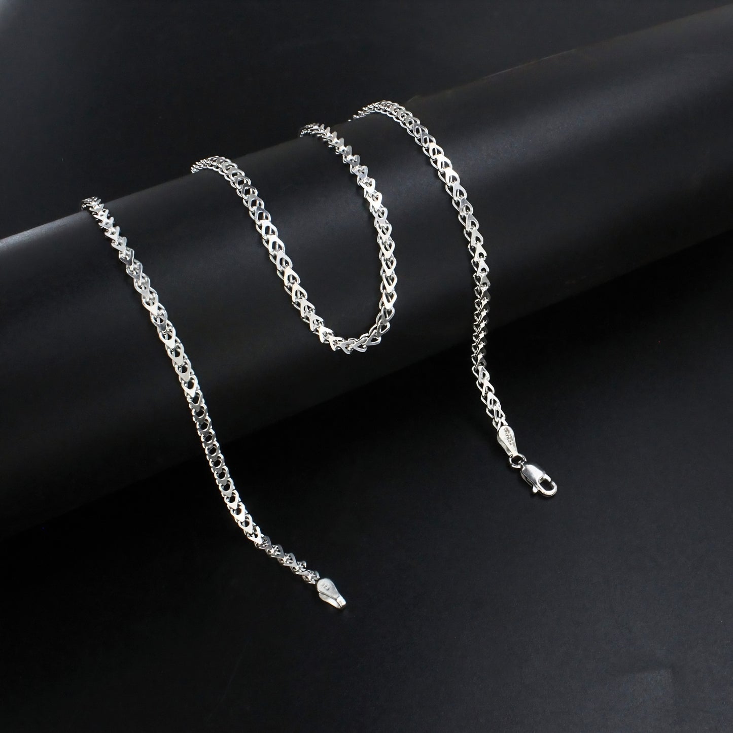 925 Sterling Silver Rombo Link Chain for Women – 18 Inch