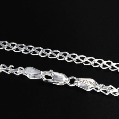 925 Sterling Silver Rombo Link Chain for Women – 18 Inch
