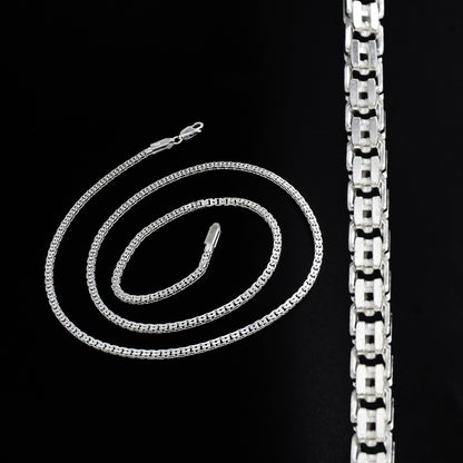 Real 925 Sterling Silver Premium Box Link Neck Chain 20"