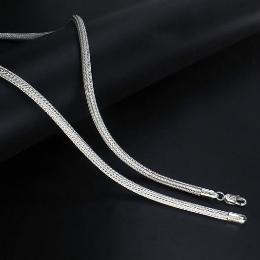 24 Inch Real 925 Silver Snake Bone Chain – Sleek & Stylish Chain Design