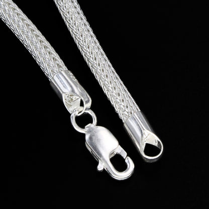 24 Inch Real 925 Silver Snake Bone Chain – Sleek & Stylish Chain Design