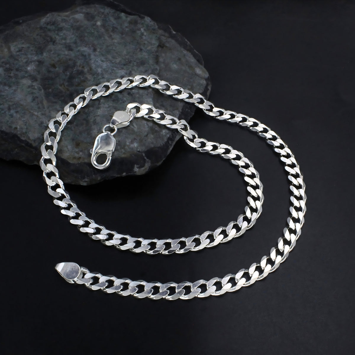 Elegant 925 Silver Curb Link Chain – 20 Inch