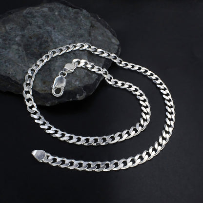 Elegant 925 Silver Curb Link Chain – 20 Inch