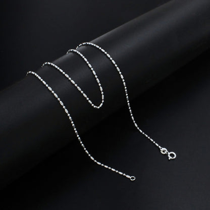925 Sterling Silver Slim Tube Bar Neck Chain 18"