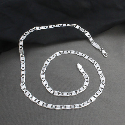 Real 925 Sterling Silver Modern Mariner Neck Chain 20"