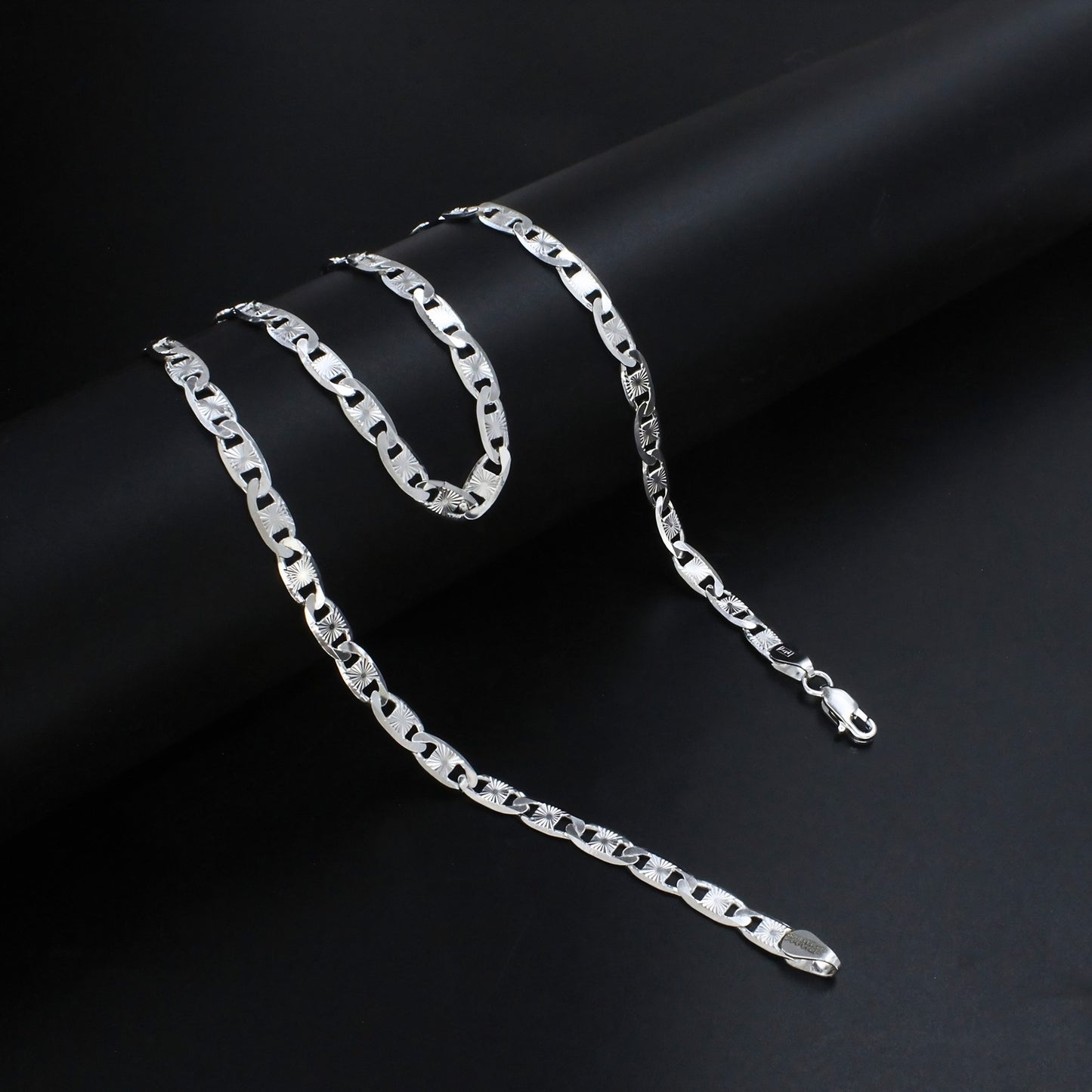 Real 925 Sterling Silver Modern Mariner Neck Chain 20"