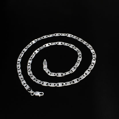 Real 925 Sterling Silver Modern Mariner Neck Chain 20"